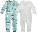 Owlivia Organic Cotton Baby Boy Girl Zip up Sleep 'N Play Pjs, Footless, Long Sleeve