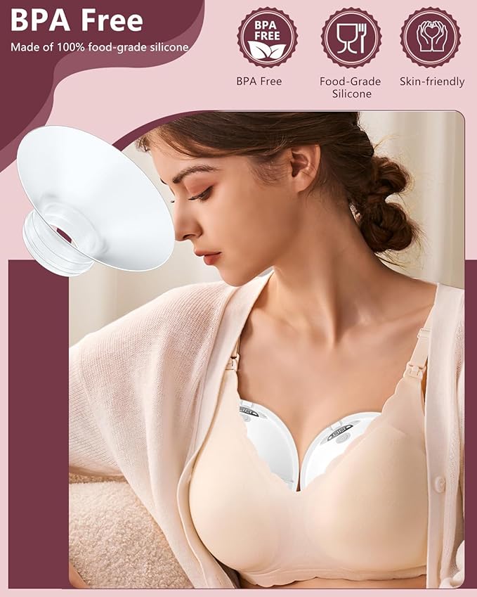 4PC Flange Insert 14mm Compatible with Momcozy M5/M6/M9/S12 Pro/V1 Pro/V1 Pro Breast Pump, Fit for Eufy/Elvie/Medela/Spectra/Lansinoh/NCVI/Lansinoh/TSRETE with 24mm Flange/Shield Breast Pump
