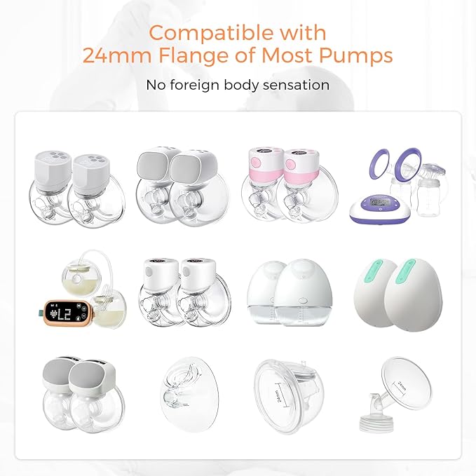 Flange Inserts - 8 Pack (15/17/19/21mm) - Compatible with Momcozy M5/M6/S12 Pro/S9 Pro/V1/V2,Spectra,Medela,Elvie,Lansinoh,24mm Breast Pump Replacement Pump Parts - BPA Free Silicone