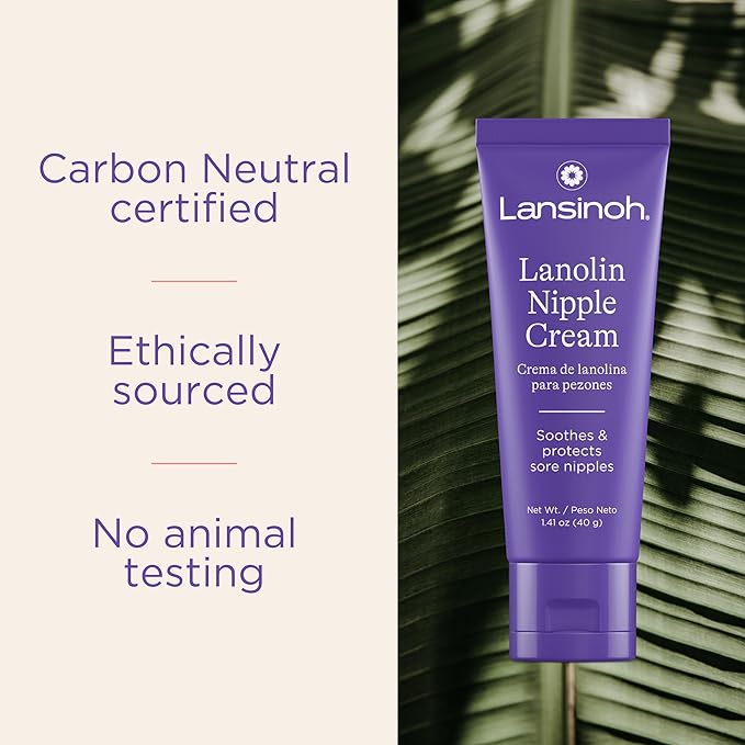 Lansinoh Lanolin Nipple Cream Safe for Breastfeeding Baby, 100% Natural Nipple Butter for Mom, Breastfeeding Essentials, 1.41 Ounces (2 Pack)