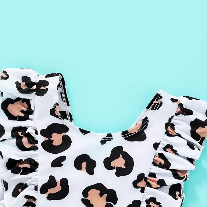 Happy Town One-Piece Infant Toddler Baby Girl Summer Swimsuit Watermelon Leopard Ruffle Swimwear Bikini Bathing Suit