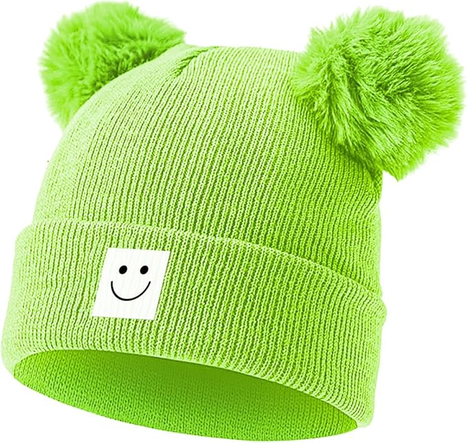 AZJ Baby Beanie Hat Toddler Infant Winter Knitted Hat Kids Soft Warm Pom Pom Beanie Cap for Boys Girls