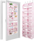 HOMELUX THEORY Heavy Duty Over the Door Organizer - Extra Wide Closet Organizers And Storage, Hanging Storage Door for Bedroom & Baby Nursery, 1PC Baby Pink
