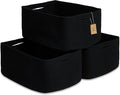 NaturalCozy Storage Baskets 16.8”x13”x7.6” Cotton Rope Woven Baskets for Organizing 3-Pack | Toy Storage Bins | Basket for Shelves, Laundry, Blanket, Clothes, Closet, Kitchen, Bathroom, Gifts