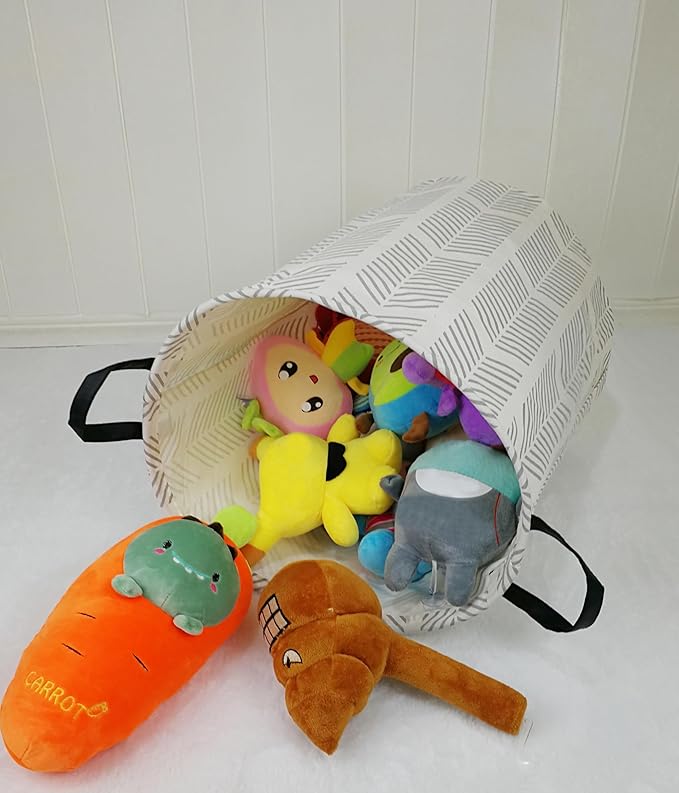 Round Laundry Hamper Storage Basket Laundry Organizer Hamper Storage Bins Clothes and Toys Box Nursery Hamper Gift Basket For Kids with Handles