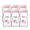 YOHKOH Glass Breast Milk Storage Bottles - 100% Leak-Proof, BPA-Free Breastmilk Storage Containers, Freezer & Dishwasher Safe, Ideal for Nursing Mothers (Red, 5.4oz (Pack of 6))