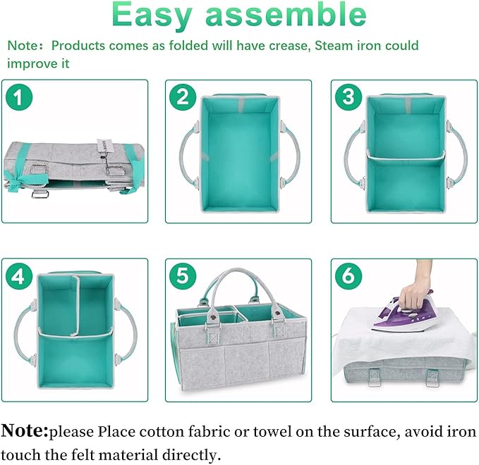 Baby Diaper Caddy Organizer for Boy or Girl Large Nursery Storage Bin Basket Portable Holder Tote Bag for Changing Table and Car Baby Shower Gifts Newborn Essentials Stuff Registry Must Haves Item