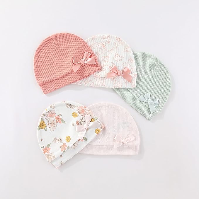Fashion Baby Boy Girl Clothing Set Cotton Soft 3-Piece Long Sleeve Button Rompers 5-Pack Hats&Gloves Infant Clothes