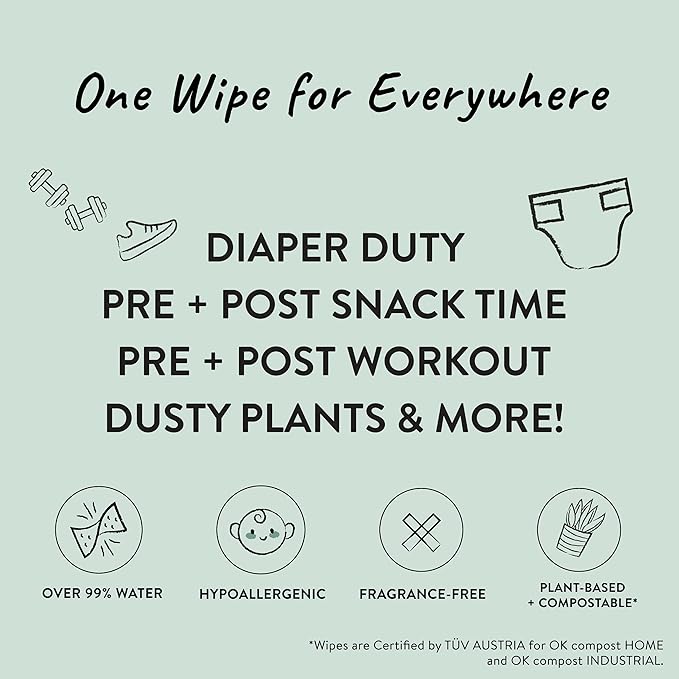 The Honest Company Clean Conscious Multi-Use Wipes | Hypoallergenic + Unscented for Sensitive Skin | Over 99% Water, Compostable, Plant Based, Baby Wipes | Pattern Play, 576 Count