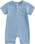 Kuriozud Newborn Infant Unisex Baby Boy Girl Clothes Button Romper Jumpsuit Basic One Piece Outfits
