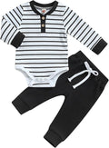 Newborn Baby Boy Girl Clothes Ribbed Knitted Long Sleeve Romper Pants Solid Cotton Infant Fall Winter Outfits 2Pcs