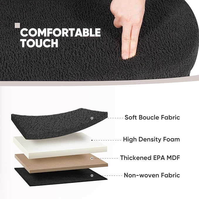 B FSOBEIIALEO Ottoman with Storage for Living Room, Sherpa Folding Storage Ottoman Foot Rest, 30 Inches Collapsible Bedroom Bench Dark Grey