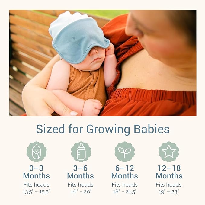 The Original Baby Sleep Mask & Soft Eye Shade – Newborn, Sun Hat & Beanie – Travel & Baby Gifts