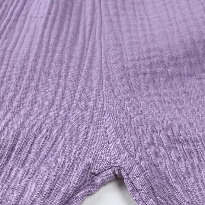 MYGBCPJS Baby Boys Girls Cotton Linen Trousers Kids Casual Ankle Pants Loose Long Bloomers