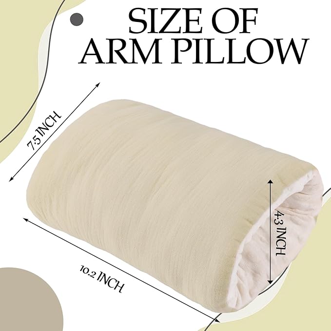 Baby Feeding Arm Pillow Breastfeeding Bottle Nursing Cozy Cradle Pillow for Newborn Soft Double Sided Muslin Cotton Head Support Comfortable Feeding for Mom(Olive Green,Simple)