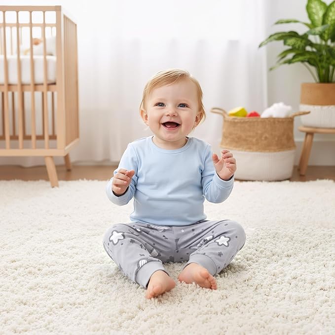 Baby Toddler Joggers Soft Pants for Boys and Girls, 0–24 Months, 2T–4T (3-Pack)