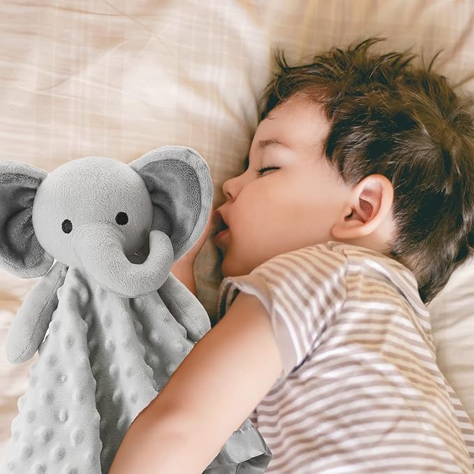 Pro Goleem Elephant Loveys for Babies Soft Security Blanket Infant Snuggle Toy Stuffed Animal Blanket Baby Registry Search Baby Boy Gifts for Infant and Toddler Gray 16 Inch