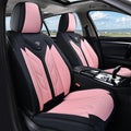 Coverado Front Seat Covers, Car Seat Covers Front Seats, Leather Seat Covers for Cars, Automotive Seat Covers Car Seat Protector Car Accessories Fit for Most Sedans SUV Pick-up Truck(Black&Pink)