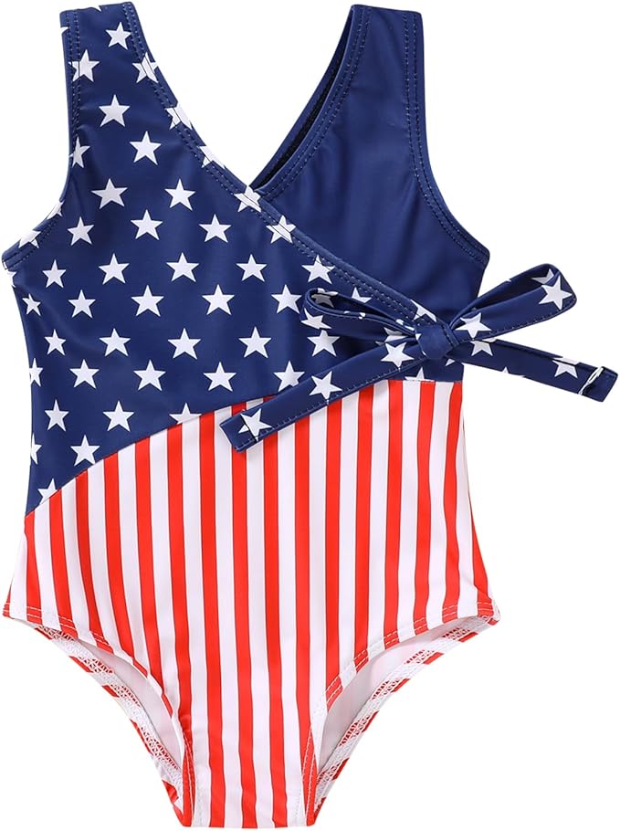 Happy Town Toddler Swimsuit Girl One Piece Bathing Suit Color Block Swimwear Baby Summer Beach Wear