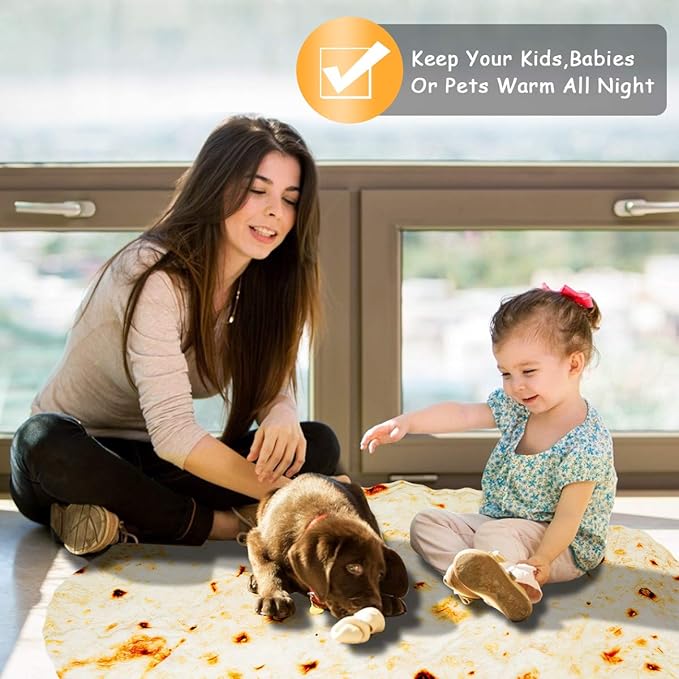 Kids Tortilla Blanket 1 2 3 4 5 Year Old Boy Birthday Gift, 49 Inch Burritos Kids Blanket Funny Kindergarten Graduation Gifts for Boys, Taco Food Blanket, Soft Comfortable Flannel Throw Blanket