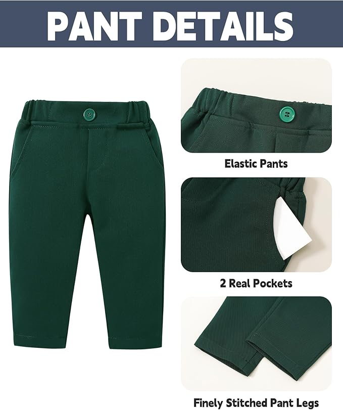 Coco&RARA Baby Boy Clothes Suits Infant Gentleman Outfits, Formal Dress Shirt+Vest+Corsage+tie+Pants Baby Suit Set 0-18M