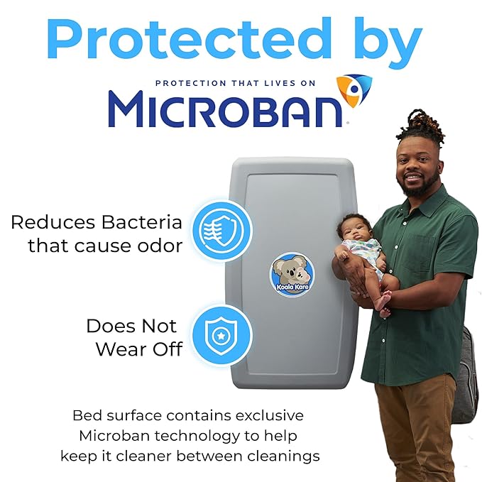 Koala Kare Surface-Mounted Horizontal Baby Changing Station, Model KB300-01 (Grey)