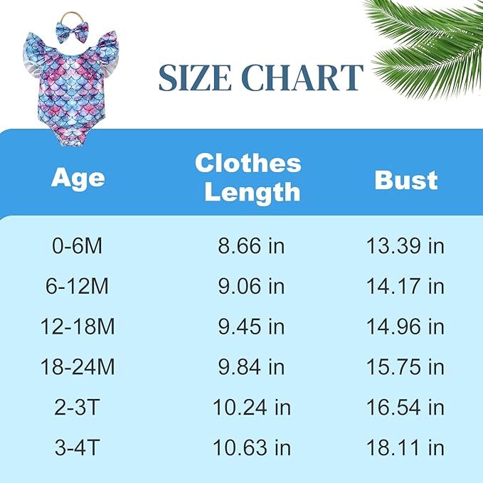 Toddler Girl Baby Ruffles Mermaid Fish Scale Swimsuit One Piece Swimwear Bathing Sunsuit