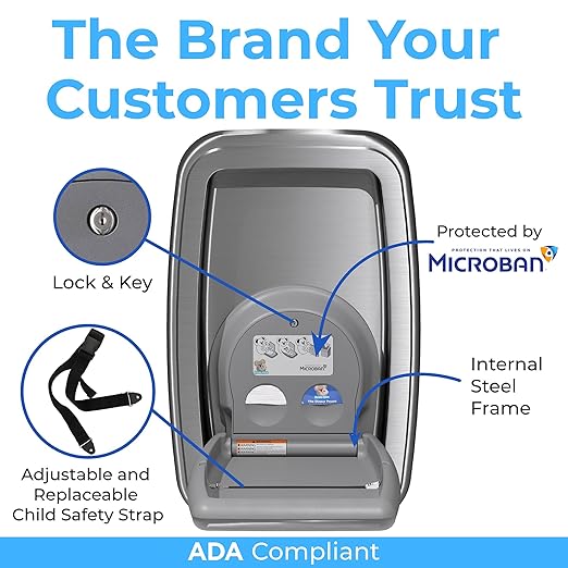 Koala Kare Baby Changing Station Vertical Surface-Mounted, Model KB311-SSWM (Stainless Steel)