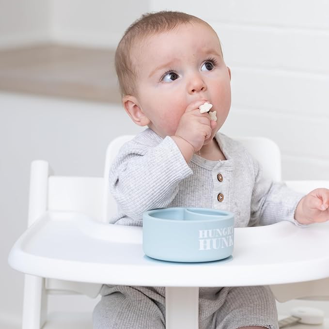 Bella Tunno Silicone Suction Bowl & Spoons for Toddlers & Babies, Food Grade BPA Free Silicone, Non Slip Base, Microwave & Dishwasher Safe, Ideal Baby-Led Weaning Bowl, Miss Mess/Love First Bite