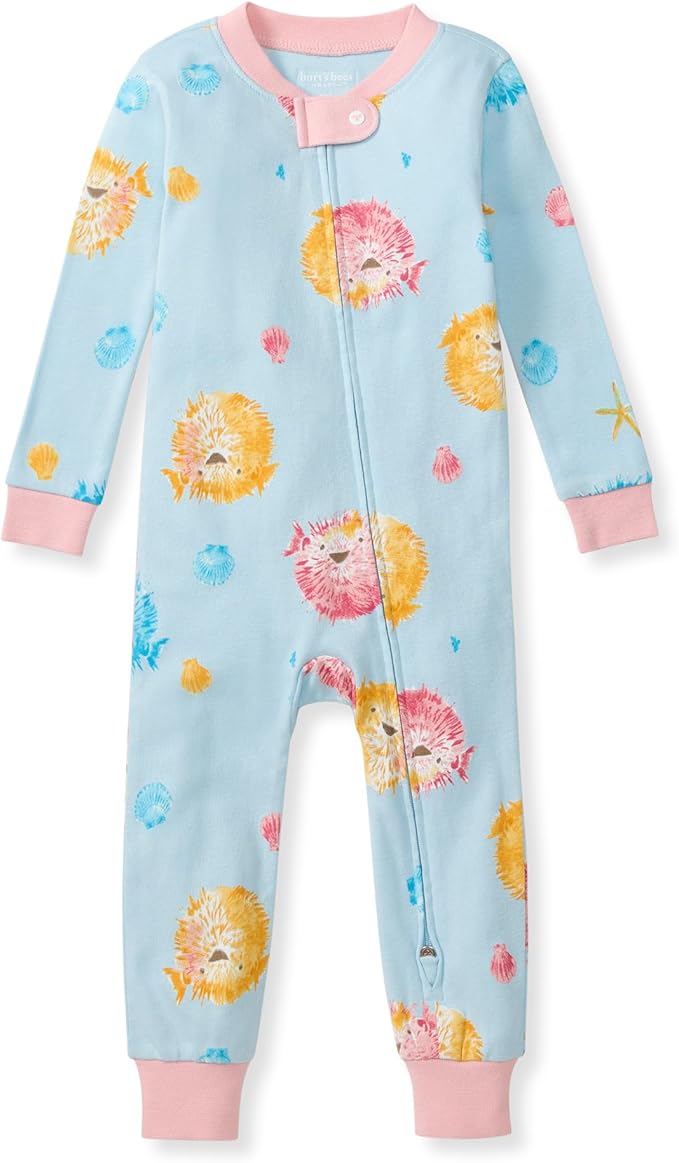 Burt's Bees Baby baby-girls Sleepers, 100% Organic Cotton, One-piece Zip Up Footless Jumpsuit, Snug Fit Pajamas