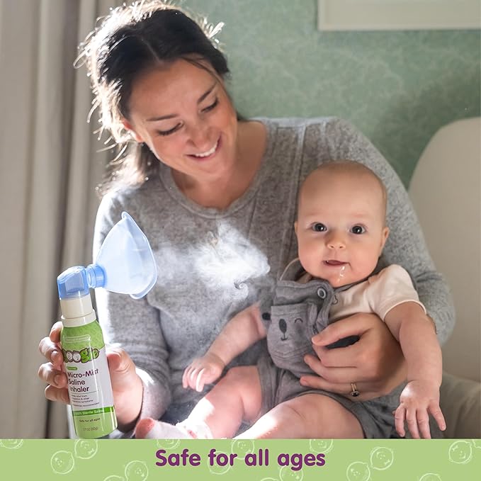 Boogie Micro-Mist Saline Inhaler, Baby Nose Congestion Relief, Nasal Spray for Kids, Pediatrician Recommended, 1.7oz Unscented - Pack of 1