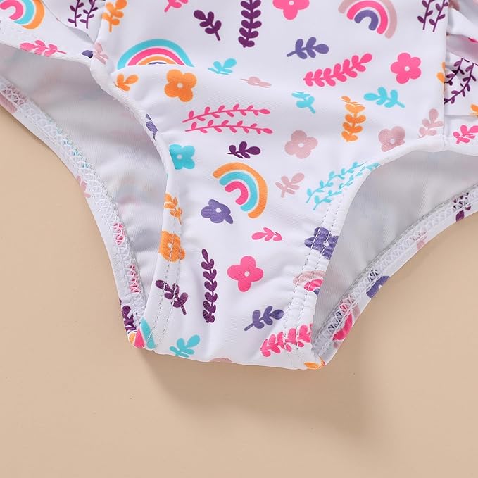 Happy Town One-Piece Infant Toddler Baby Girl Summer Swimsuit Watermelon Leopard Ruffle Swimwear Bikini Bathing Suit