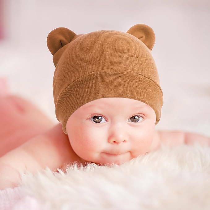 DRESHOW BQUBO 6 Pack Baby Hats for Boys Girls Unisex Baby Hat Soft Knit Cap Nursery Beanie for Newborn Infant Toddler Kid