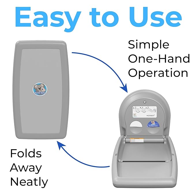Koala Kare Surface-Mounted Horizontal Baby Changing Station, Model KB300-01 (Grey)