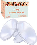 Cushy Silicone Flanges, Breast Shields - Replacement Pump Parts - for Spectra, Lansinoh, Medela Pumps - Great for Elastic Nipples - Double (2 Pack) - 30mm