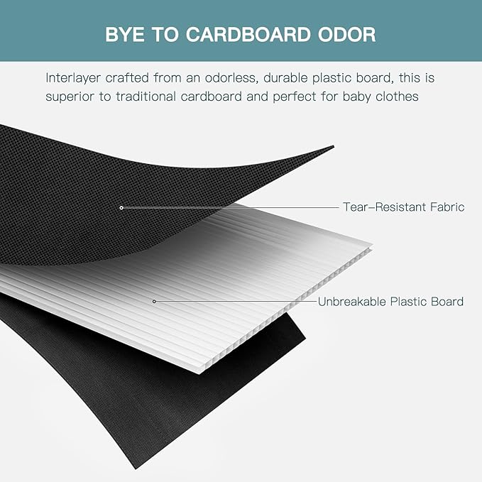 Criusia Drawer Organizer Clothes, 21 Pack Dresser Organizer for Baby Clothes, Underwear, Sock - Foldable Closet Organization and Storage Dividers Bins for Nursery, Bedroom (Black)