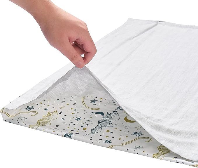 Nest Designs Toddler Pillow with Bamboo Viscose Pillowcase - Stars White, Medium (Silk)