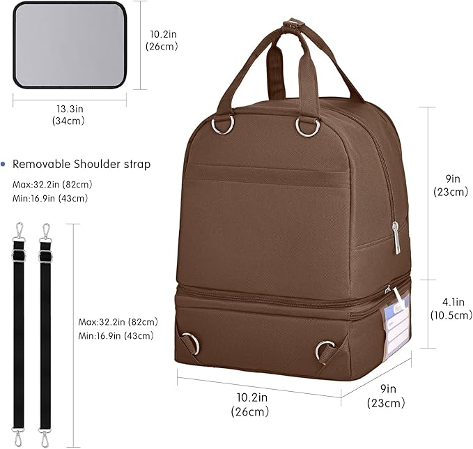 Derbiedersinn Breast Pump Backpack for Working Moms – Spectra Compatible Pump Bag, Waterproof & Spacious with Pockets for Breast Pump, Bottles, and Nursing Essentials – Ideal for Spectra S1/S2, Brown