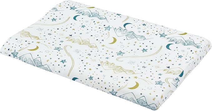 Nest Designs Toddler Pillow with Bamboo Viscose Pillowcase - Stars White, Medium (Silk)