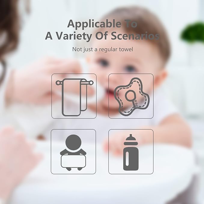 SWEET DOLPHIN 12 Pack Muslin Burp Cloths Large 100% Cotton Hand Washcloths for Baby - Baby Essentials Extra Absorbent and Soft Boys & Girls Milk Spit Up Rags for Newborn Registry - Grey, 20" X10"