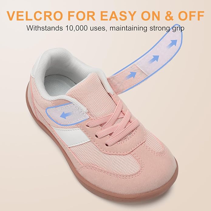 Toddler Wide Toe Box Shoes Zero Drop Minimalist Sneakers for Toddler/Little Kid Barefoot Slip on Tennis Shoes for Kids Boys Girls