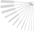 Straw Cleaner Brushes Sets, 12 Pieces 8.2 Inch Botthle Cleaning Brush and Nylon Tube Brush Brush Kit for Sippy Cup, Tumbler, Water Bottle, Drinking Straw (White)