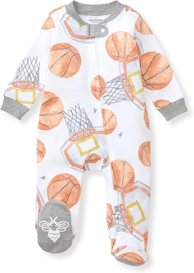 Burt’s Bees Baby Boys' One-Piece Sleep and Play 100% Organic Cotton PJs