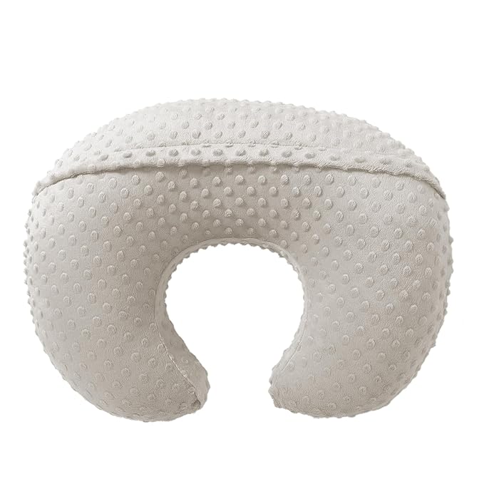 Baby Nursing Pillow and Body Positioner with Premium Slipcover for Breastfeeding for Baby Boys and Girls, Feeding Pillow with Breathable Comfortable Pillowcase (Sand)