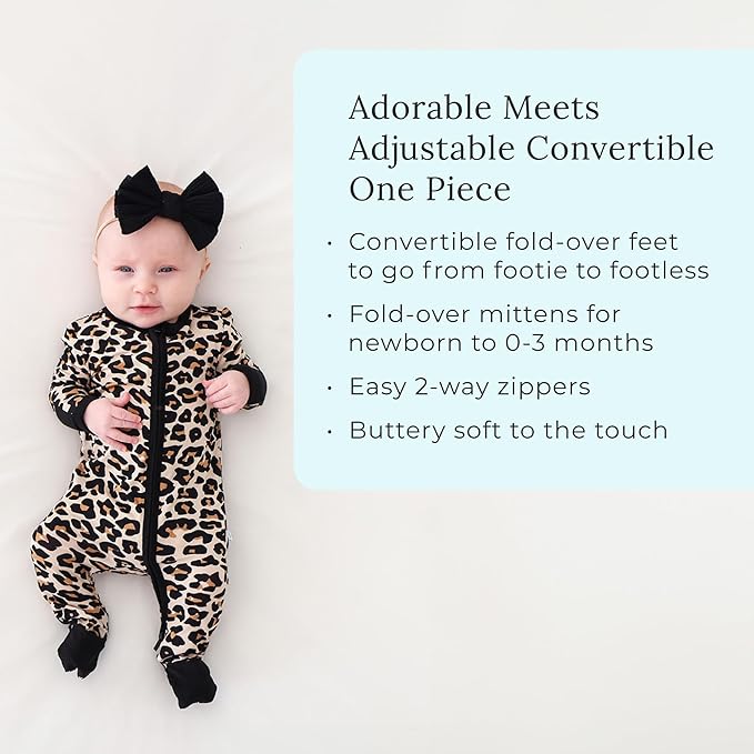 Posh Peanut Convertible Baby Sleepers - Girls Footless Baby Pajamas with 2 Way Zipper for Easy Diaper Changes