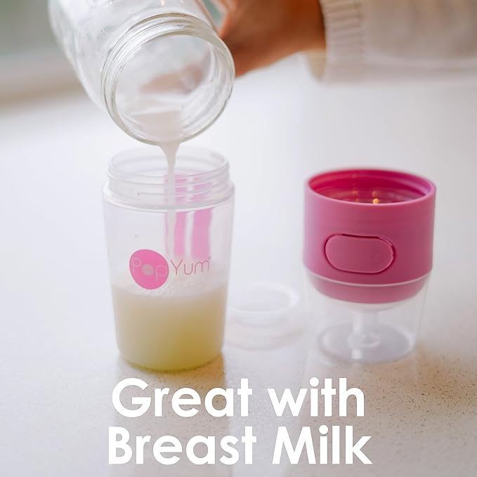 PopYum 9 oz Blue Anti-Colic Formula Making/Mixing/Dispenser Baby Bottles, 2-Pack with #2 Medium Flow Nipples, 260 ml, BPA-Free, Natural Latch