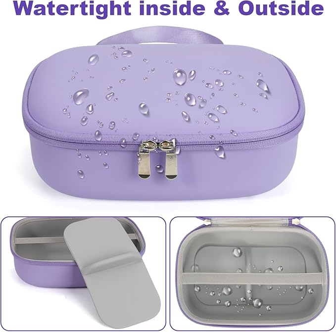 Wearable Breast Pumps Carrying Case, Hard Shell Breast Pump Bag with Waterproof Removable Tray, Breast Pump Storage Bag Compatible with Most of Wearable Breast Pumps (Purple)
