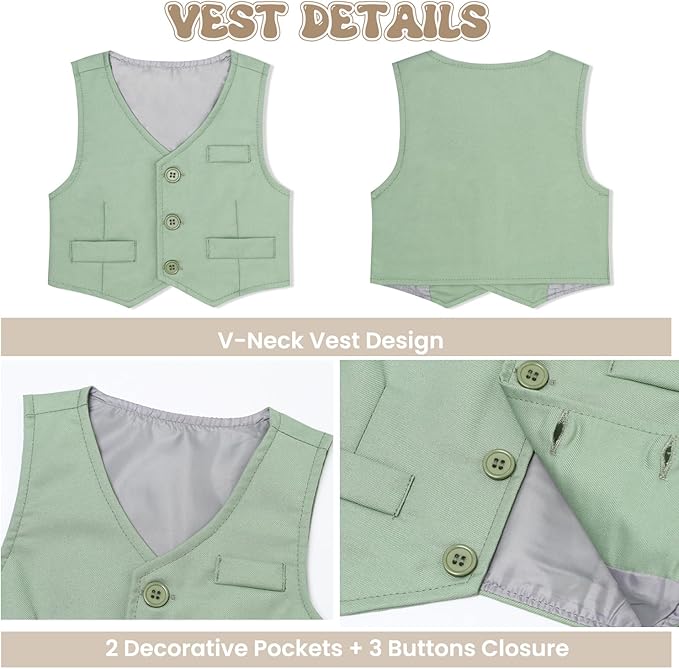 Baby Boy Clothes Suits Infant Gentleman Wedding Outfit Formal Dress Shirt Vest Bowtie Pants 4Pcs Baby Suit Sets