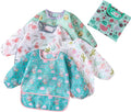 5 Pcs Long Sleeved Baby Toddler Bibs Waterproof Sleeved Bib 3-24 Months