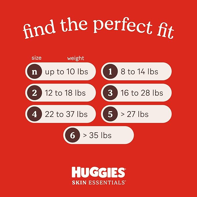 Huggies Size 6 Diapers, Skin Essentials Baby Diapers, Size 6 (35+ lbs), 15 Count, Packaging May Vary